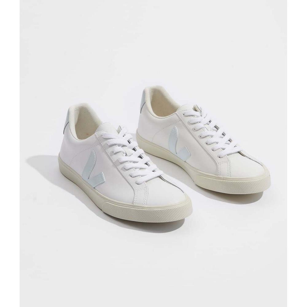 Veja ESPLAR LEATHER Sneakers Dames White/Blue | BE 609WNB